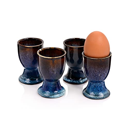 SÄNGER | Eierbecher Tokio aus Steingut, 4-teiliges Set, Eierbecher, Frühstück, Brunch, Modernes Design - Erweiterung zum 12 tlg Tafelservice Tokio