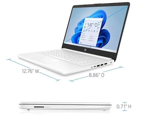 Image of HP Windows 11 Laptop 14 inch HD Screen with Microsoft Office and 1TB Cloud Storage (1-Year)| 16GB RAM|64GB eMMC & 64GB Card| Intel 4-Core CPU| Wi-Fi| Bluetooth| Ultra Light| White| RK Bundle