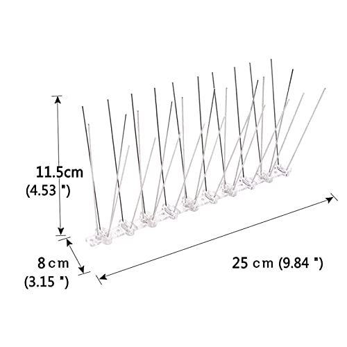 Afschrikmiddel voor duiven Vogel Spikes voor Duiven Anti Klim Muur Hek Vogels Controle Spikes Roestvrij Staal Anti-klimmen Spikes Gebruikt voor Daken Muren Repelling Vogels en Katten 25cm 2 Stuk - Image 6