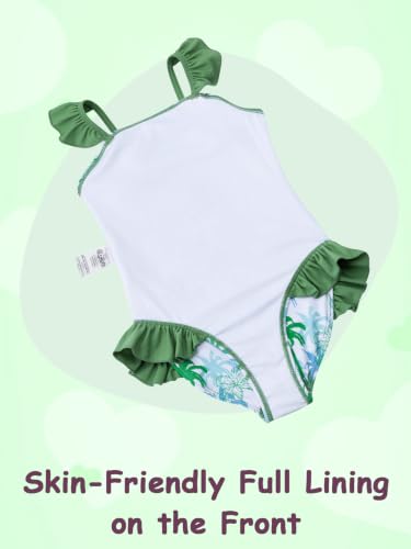 Image of DAXIANG Girls One Piece Ruffle Strap Swimsuit Quick Dry Mermaid Swimwear Beach Sport Bathing Suit for Toddler Kids 4-11 Years
