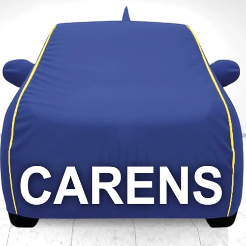 Image of Car Cover for Kia Carens All Model & Years (2022-2025) 100% Waterproof with Mirror Pockets, Triple Stitched Bottom Elastic Dustproof Full Body Protection Heat & UV Resistant Blue