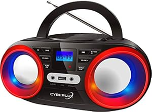 Cyberlux CL-810 Tragbarer CD-Player Boombox mit Disco-Lichtern