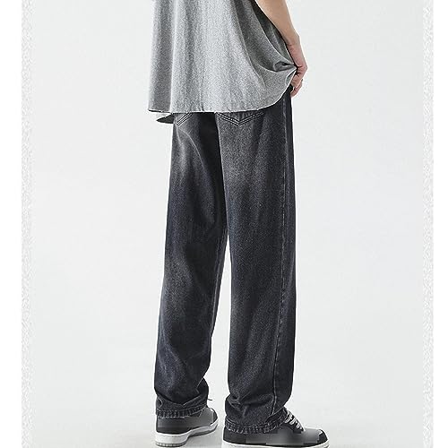 Mens Straight Jeans Wide Leg Baggy Loose Fit Denim Pants Y2K Vintage Casual Long Trousers3