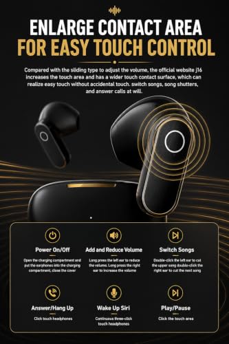 Image of TWS G12 Bluetooth 5.4 Wireless Earbuds with ENC Noise Cancellation, Deep Bass Stereo Sound, HD Calling Mic, Touch Control, 50H Playtime, USB-C Fast Charging Case, Low Latency TWS Earphones