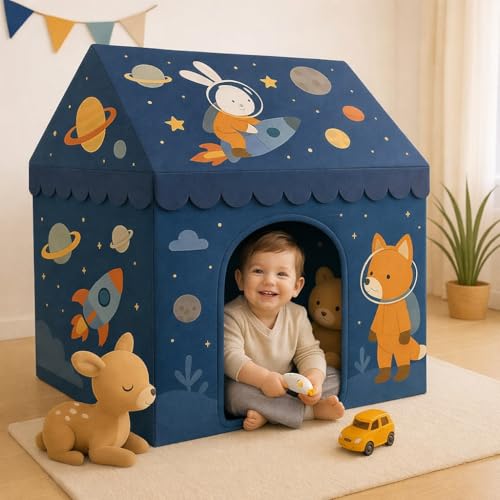 Image of XEMOX, Light Weight Kids Play Tent House - Fun, Foldable, and Durable for Indoor & Outdoor Toys for 3 to 10 Year Old Kids (Galaxy RABIT -01)