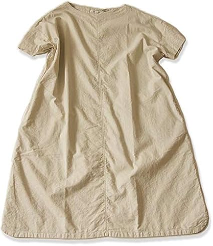 Amazon Co Jp サンバレー Sunvalley ワンピース 国内製品染めオックスコットンの半袖ワンピース 両サイドのポケット バックポケット付き 一枚でサマになる 秋まで着られる ナチュラル 春 夏 春夏 オックスワンピース M アイボリー 服 ファッション小物