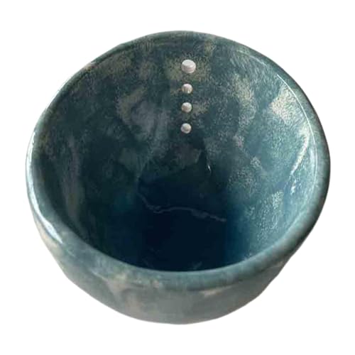 Gralara Cerámica Herbe Stripper Stripper Tazón Desmontaje de Hojas Creativas Multipropósito de Cocinero Descontratada de Hojas para Hojas de Hojas para el, Azul