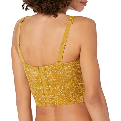 Cosabella Women's Say Never Curvy Plungie Longline Bralette, Chartreuse Gold, Large - Image 3