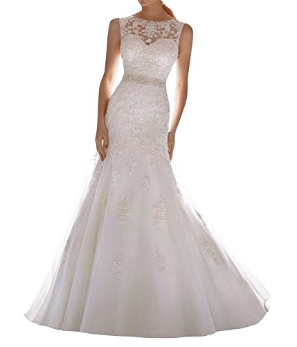Robe de mariée sirène dentelle sur mesure longue avec traîne pour mariage élégant