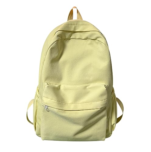 Schulrucksack Teenager Mädchen Oberstufe - Schultasche Damen Cute School Bag Backpack Uni Rucksack Groß Freizeitrucksack Jugendliche Schoolbag Gelb