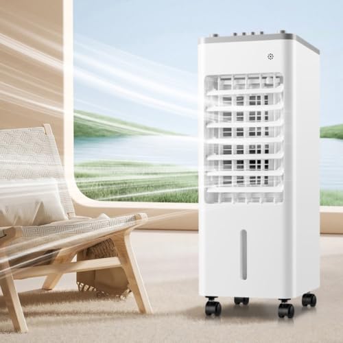 Aires Acondicionados Portátiles 3 En 1, Enfriador De Aire Evaporativo Con Control Remoto Y 3 Velocidades, Aire Acondicionado Sin Ventana, Tanque De 2 Galones Y 4 Paquetes De Hielo Para 45 Horas white