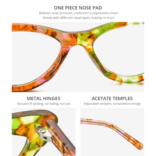 Lunettes œil de chat acétate légères contre la fatigue nasale MUTYNE