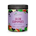 Vegavero Iron Gummies for Kids and Adults | 97% Fruit | Immunity & Energy Supplements | NO Sweeteners | NO Added Sugar or Gelatine | Vegan | 90 Gummies