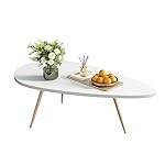 SAYGOER Modern Coffee Table White Oval Coffee Tables for Living Room Simple Center Table for Small Space Home Office Easy Assembly 22.2" D x 42.5" W x 17.1" H, White