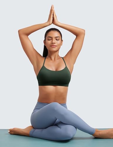 Image of CRZ YOGA Butterluxe Y Back Sports Bras | Light Support, Removable Pads, Yoga, Extremely Soft, Scoop Neck, Spaghetti Strap, for Women