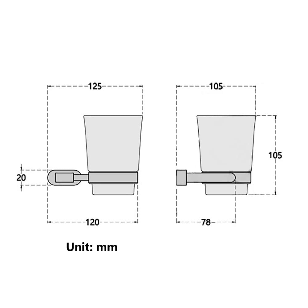 1 Soporte for cepillos de Dientes Pared con Vaso cerámica