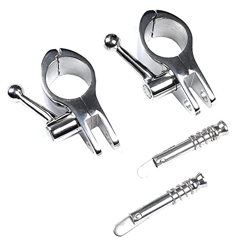 Image of MIZUGIWA Bimini Top Hinge Rail Mount Cam Clamp Quick Stainless Steel Pair 1 inch