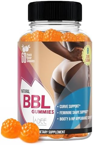 BBL Gummies for Women's Curves - Weight Gainer for Women with Aguaje, Pueraria Mirifica & Fenugreek | Bigger Butt Growth & Hips Enhancement Booty Gummies, Curves & Feminine Weight Gain (60 Gummies)