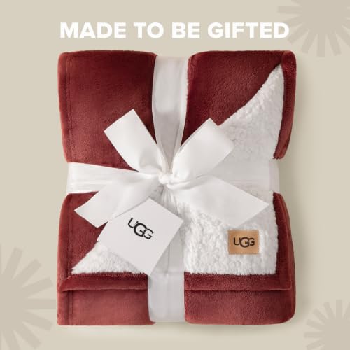 UGG Nita Twin Blanket, Plush Fleece, 66" x 90", Brown Coffeeberry by UGG - Used condition - Image 4