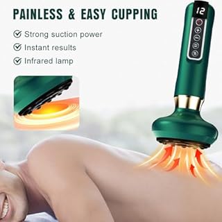 HASAIKA® Massaggiatore Elettrico a Coppettazione, Regolazione della temperatura di aspirazione a 12 posizioni, Adatto per il massaggio di tutto il corpo (Verde)