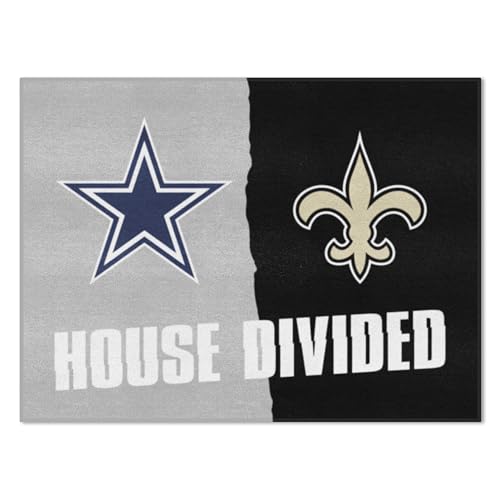 FANMATS 15647 NFL Cowboys / Saints House Divided Rug 33.75" x 42.5" by FANMATS - Used condition - US$27.32
