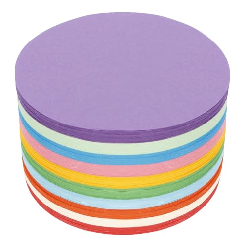 500 Blatt Moderationskarten Rund, 10cm Moderationskarten Set, Origami Papier Rund, 10 Farben Bastelpapier Bunt, Metaplankarten Rund für Büro Schule Präsentation Und Moderation, Vortrag