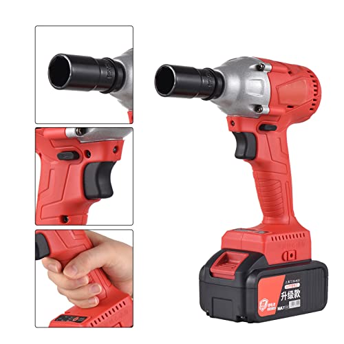 Lianai Chave de impacto sem escova sem fio de 21 V com mandril de 1/2 pol. Torque de 320 N.m Kit de