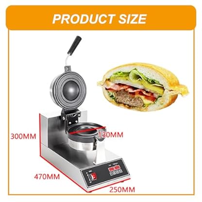 Gewerbliche Hamburger-Presse-Backmaschine, Mit 180° Drehbarem Griff, Elektrische Panini-Presse-Burger-Maschine, Beidseitige Heizung,110V – Bild 7