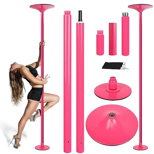 Bastón de baile portátil, modo estático y giratorio, altura ajustable, ejercicio de gimnasio en casa, no requiere taladrar