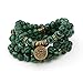 WANZIJING Perlenarmband, 108 buddhistische Gebetsperlen Yoga Meditation echte grüne Malachit Perlen Halskette Schmuck für Vatertagsgeschenk