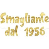 70° Compleanno Striscione "Smagliante Dal 1956" Oro Glitterato – Decorazioni Compleanno Divertenti, Gadget & Regali per Lei e Lui