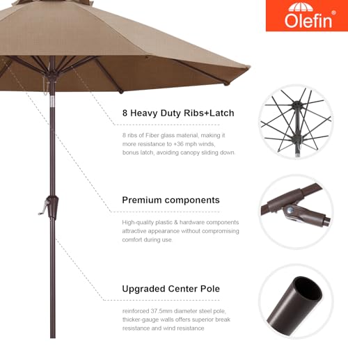 Image of MASTERCANOPY 9ft Olefin 5-Year-Non-Fading Patio Umbrella Bright Blue