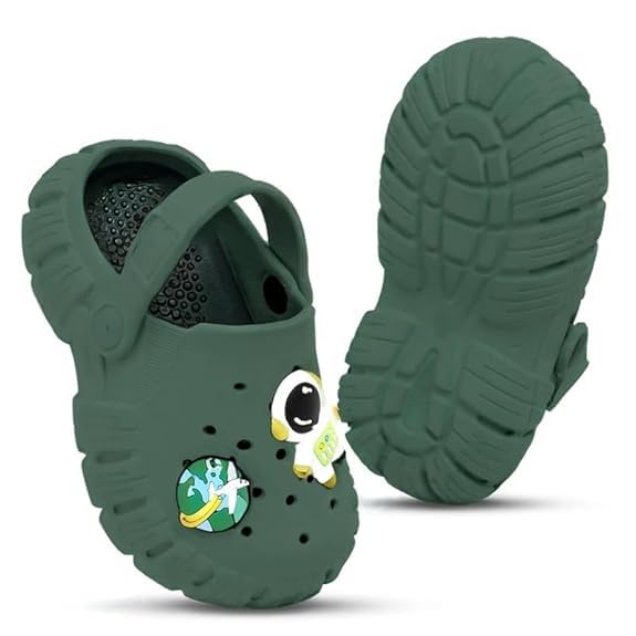 Image of Unisex Kids Clogs Soft Anti Skid Mules Sandals with Adjustable Back Strap Indoor & Outdoor Slipper for Boys & Girls Everyday Use Waterproof Jibbex Slides