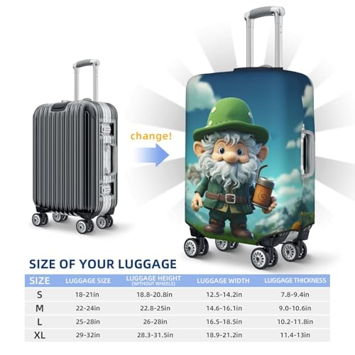 Luggage Cover Travel Suitcase Cover Elastic Suitcase Protector Cover Gnome Luggages Protector Anti-Scratch Luggages Decorative Cover for Adult (18-32 inch)2