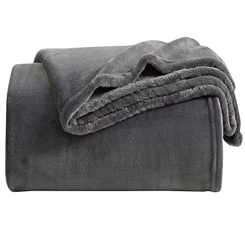 Image of KMUSET Fleece Blanket Twin Size Dark Grey Lightweight Throw Blanket Super Soft Cozy Microfiber Blanket Factory Shop