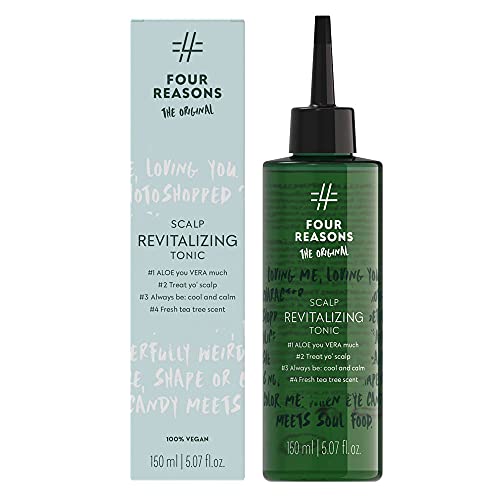 Four Reasons Original Scalp Revitalizing Tonic- Moisturizing & Calming Anti-Itch Hair Tonic With Tea Tree Oil and Aloe Vera For Dry, Flaky, Itchy Scalp - 100% Vegan & Cruelty Free - 5.07 fl.oz
