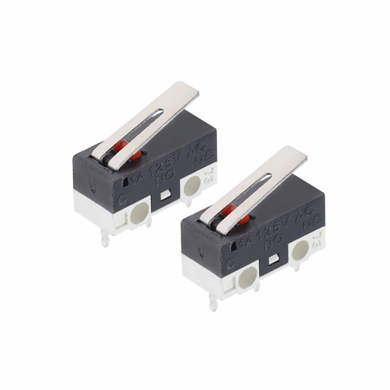 50PCS 3Pin Micro Switch Vertical Lever Switch with Handle Direct Plug Reset Mouse Button Hinge Lever Instant Push Button for Home Appliances Audio Equipment Electronics Toys Black
