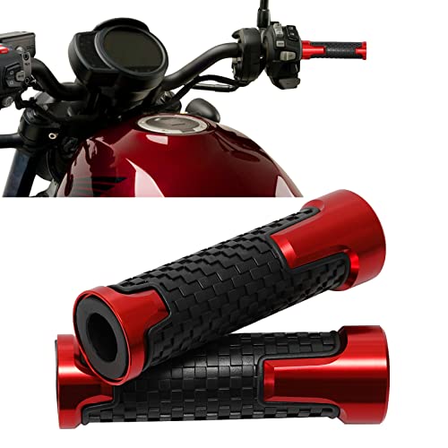 KEEPDSGN Poignée Moto 7/8' 22mm-24mm Poignées de guidon de moto universelles, Poignée de moto antidérapante compatible avec le vélo de sport Street Bike Cruiser Scooter Dirt Bike.