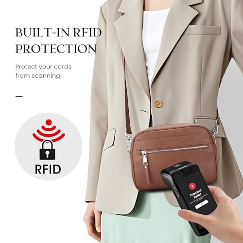 Image of befen Genuine Leather Crossbody Bags for Women, RFID Leather Purses