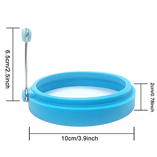 image for HengLiSam Silicone Egg Rings, 4 Inch Food Grade Egg Cooking Rings, Non