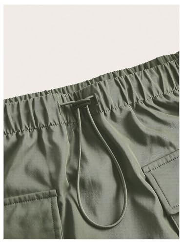 OYOANGLE Women's Plus Size Flap Pocket Cargo Skirt Drawstring High Waisted Short Skirts Streetwear3