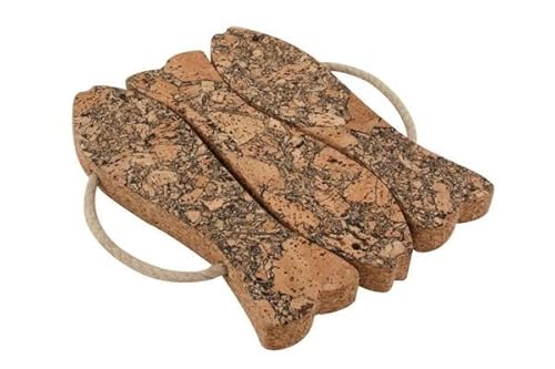 Sottopentola in sughero, 3 pesci, 23 x 17 cm