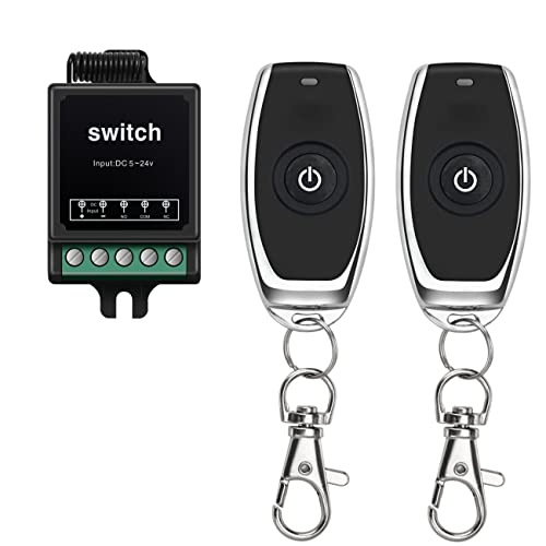 WOODGUILIN Remote Control Switch, 12V Wireless Switch, DC 5V/12V/24V 10A Dry Contact Relay Mini Remote Switch