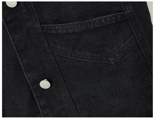 Women Sleeveless Denim Vest Lapel Collar Motorcycle Jacket Vintage Loose Fit4