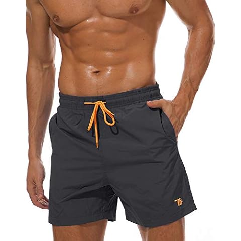 Gopune Mens Quick Dry Beach Short Swim Trunks with Mesh Lining, Deep Grey, X-Large Cover