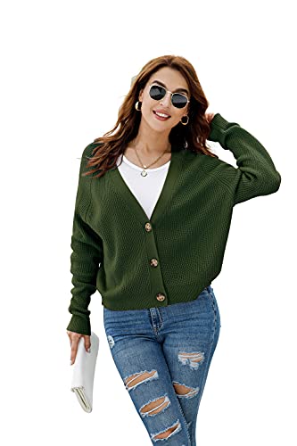 Image of TASAMO Womens Cardigan Sweaters 2026 Fall Cropped Lightweight Sweater