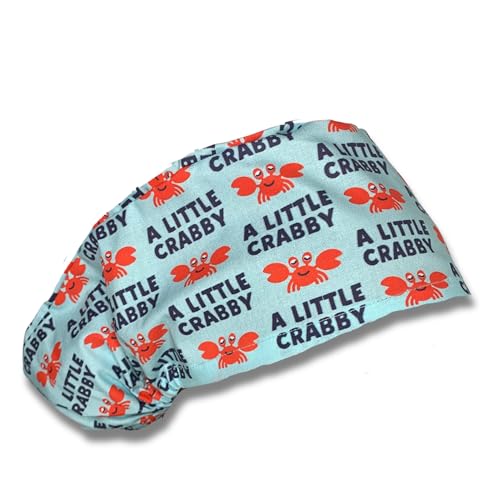 A Little Crabby Euro Scrub Cap Multi
