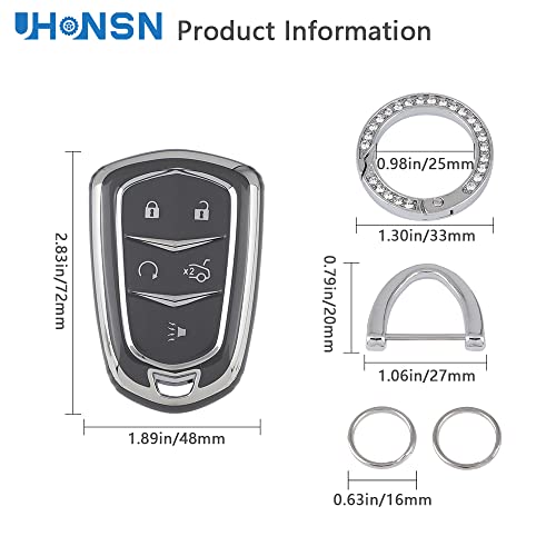 Uhonsn For Cadillac Key Fob Cover Soft Tpu Keys Shells Case Keychain Full Covers Protector Keycover Dark Grey 5 Buttons Compatible With Cadillac Escalade Ats Ct6 Cts Srx Xt4 Xt5 Xt6 Xts #TOP7