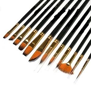 ECLET Art Brush Set for Artists, Painting Brushes Set of 12 Professional Round Pointed Tip Nylon Hair Artist Acrylic Paint Brush for Acrylic/Water Colour/Oil Painting Item 2