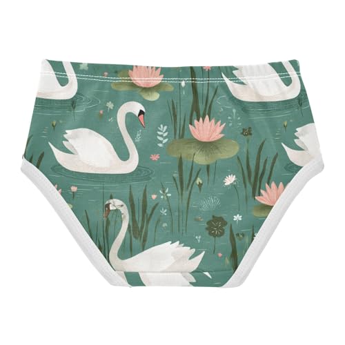 Wusikd Cute Swans Girls' Underwear Cotton Girls Briefs Soft Toddler Underwear 2T2